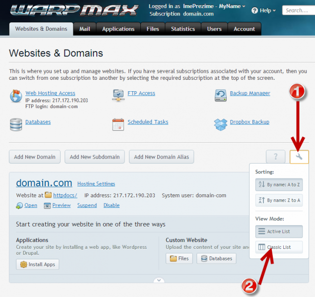 Datoteka:Plesk homepage old new list.png